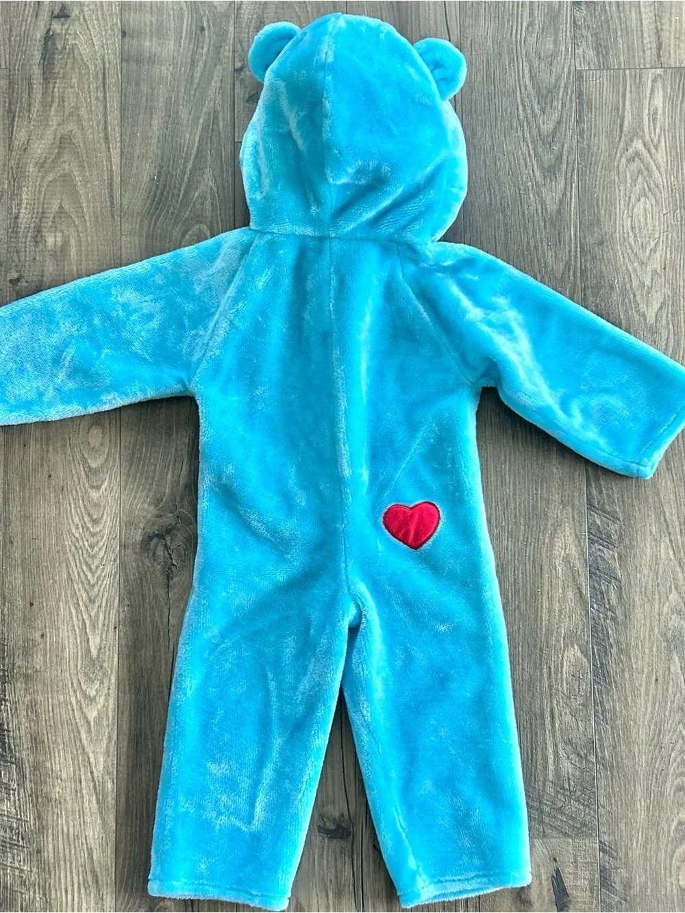 Care Bears Costume Kids 2-4 Years Blue Champ Bear Hooded Plush Vintage 2004